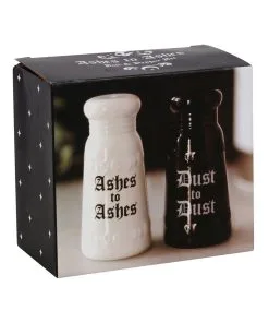 Asche Zu Asche Salz & Pfeffer Set -Halloween Geschaft ashes to ashes salz und pffer set ashes to ashes salt and pepper shaker halloween homeware gothic homeware 53763 03