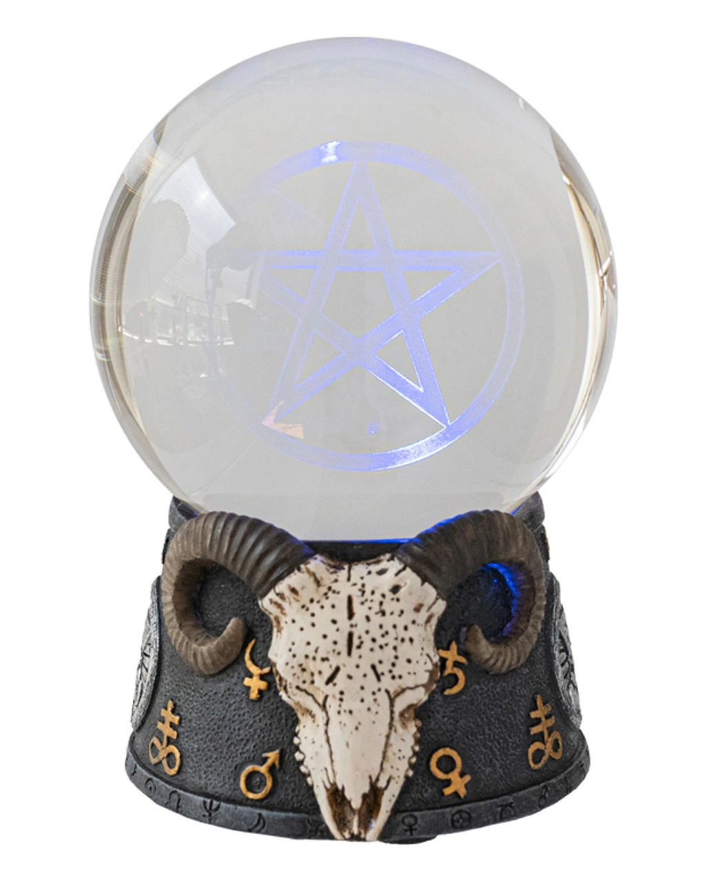Baphomet Kristallkugel Mit LED 3 Baphomet Kristallkugel Mit LED