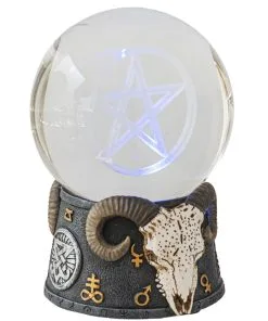 Baphomet Kristallkugel Mit LED 9 Baphomet Kristallkugel Mit LED -Halloween Geschaft baphomet wahrsagekugel mit led baphomet crystal ball with led halloween tischdekoration 51351 03