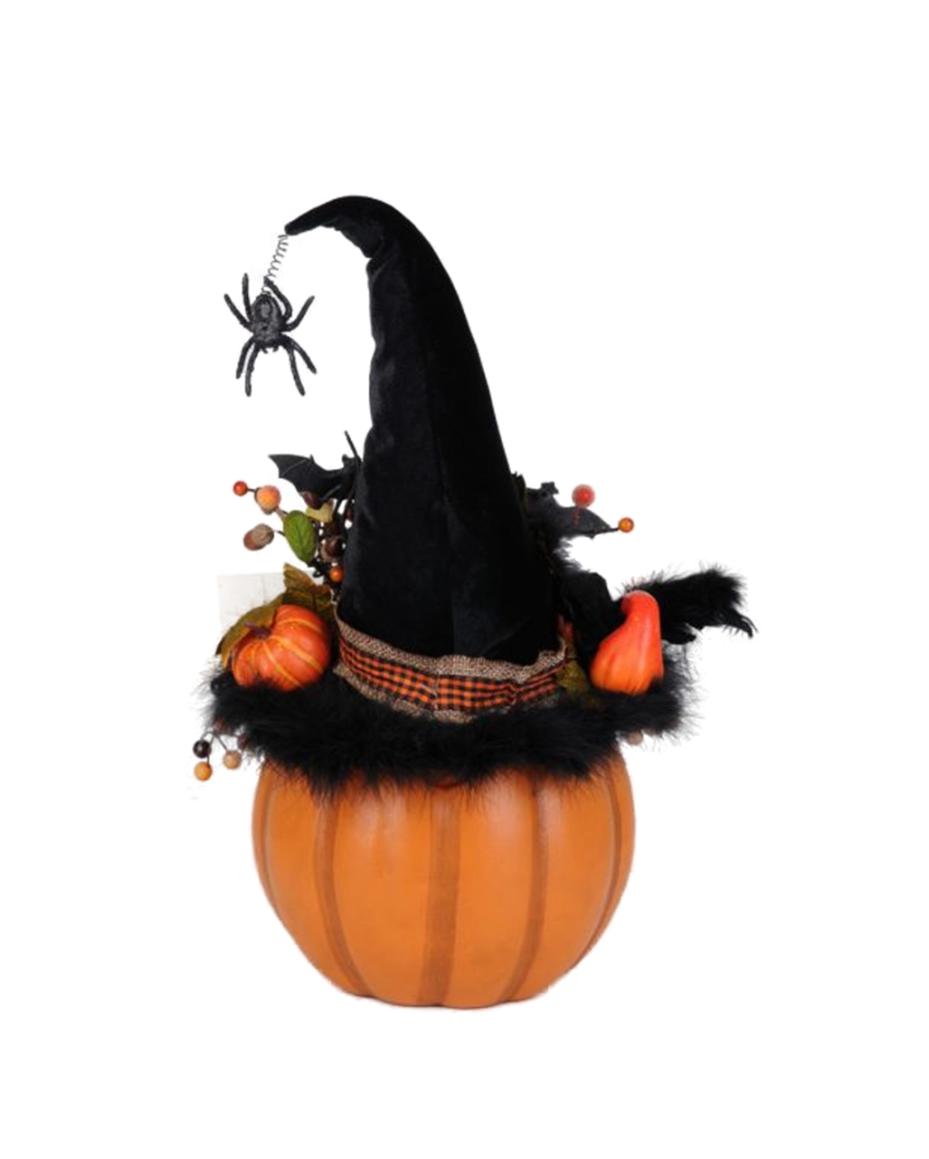 Halloween Kürbis Mit Hexenhut & LED Beleuchtung 56cm 4 Halloween Kürbis Mit Hexenhut & LED Beleuchtung 56cm – Bild 2