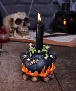 Blubbernder Hexenkessel Räucherkegel & Kerzenhalter -Halloween Geschaft bubbling brew hexenkessel kerzen und raeucherkegel halter halloween und hexendeko 51650