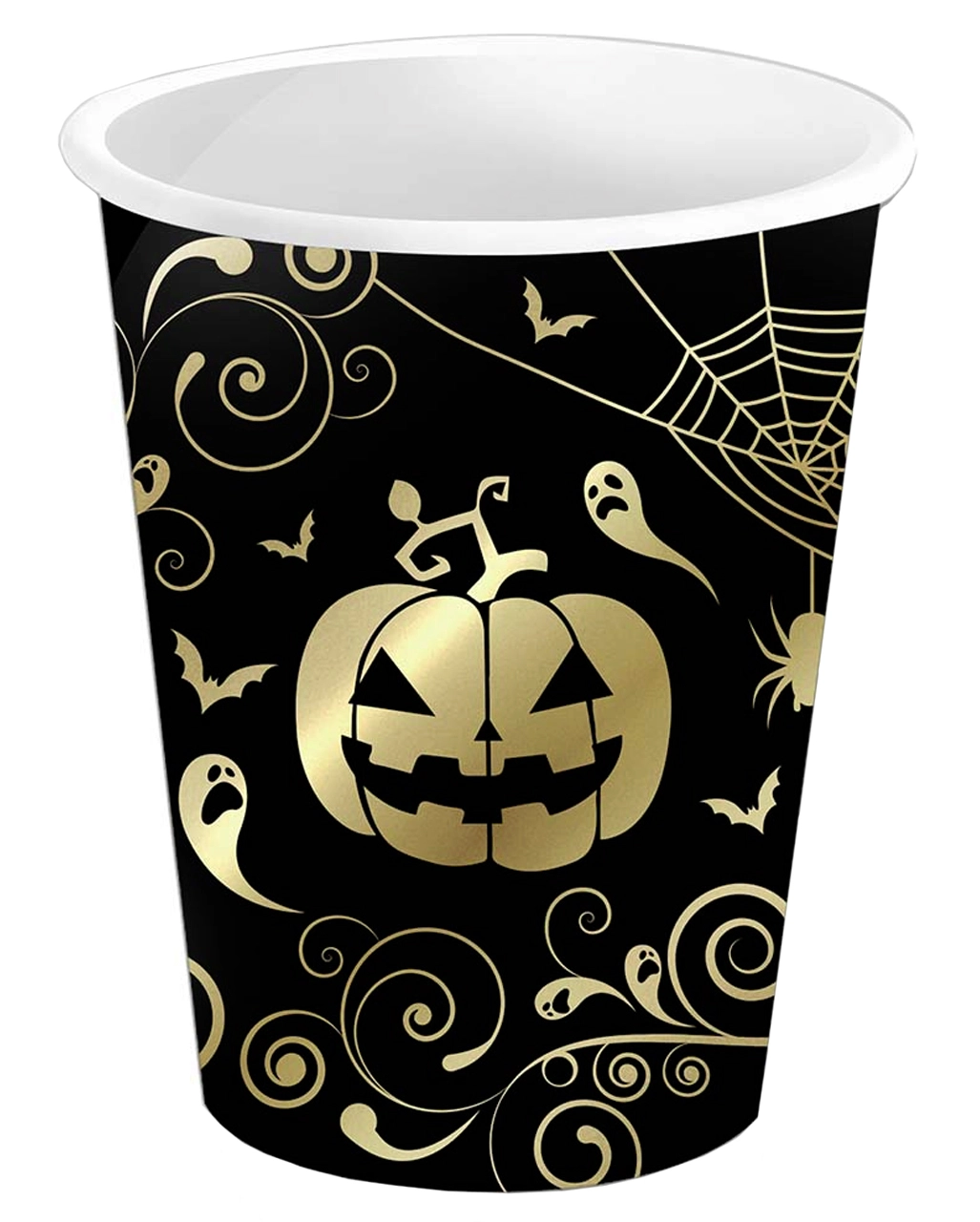 Extravagante Halloween Kürbis Pappbecher 6 St. 3 Extravagante Halloween Kürbis Pappbecher 6 St.