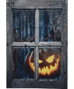 Fenster Illusion Mit Unheimlichem Halloween Kürbis 120cm