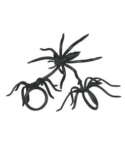 144 Schwarze Halloween Spinnen -Halloween Geschaft fette halloween spinnen halloween spiders kunststoff spinnen plastic spiders 29204 03