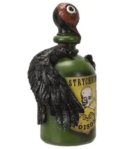 Giftflasche Mit Blutigem Augapfel & Krähe 20cm -Halloween Geschaft giftflasche mit blutigem auge und schwarzem rabe poision bottle with bloody eyeball and raven gothic deko 54745 04
