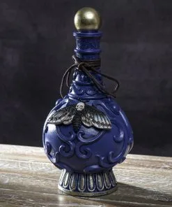 Giftflasche Mit Totenschädel Motte 23cm -Halloween Geschaft giftflasche mit totenkopf motte poision bottle with skull moth halloween tischdekoration gothic deko 54736 05