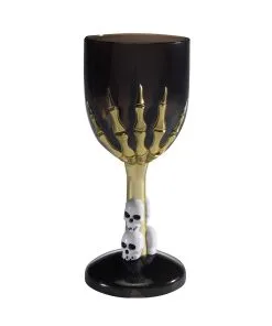 Skeletthand Weinglas Schwarz