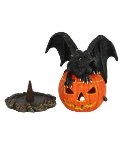 Jack O Lantern Kürbis Mit Drache Räucherkegelhalter -Halloween Geschaft halloween kuerbis mit drachen raeucherkegelhalter halloween kuerbis teelichthalter trick or treat dragon cone burner 51679 03
