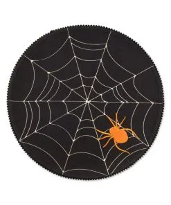Halloween Platzdecke Mit Spinne & Spinnweben 38cm