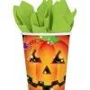 Pappbecher Mit Kürbis Motiv -Halloween Geschaft halloween kuerbis pappbecher partybecher mit jack o lantern motiv 24590