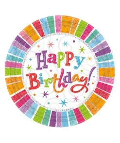 Papptellerset Happy Birthday Sterne 8 St.