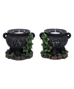 Hexenkessel Mit Efeu Kerzenhalter 2er Set