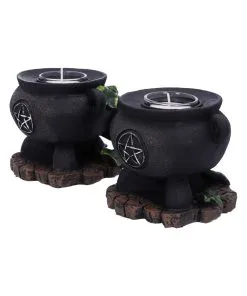 Hexenkessel Mit Efeu Kerzenhalter 2er Set 12 Hexenkessel Mit Efeu Kerzenhalter 2er Set -Halloween Geschaft hexenkessel mit efeu teelichthalter 2er set witches cauldron with ivy candle holder halloween tischdeko 51064 04