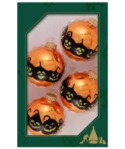 Halloween Jack O'Lanterns Christbaumkugeln Ø6,5cm 4 Stück