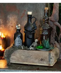 Vintage Glasflasche Kristallschliff Eckig 23cm -Halloween Geschaft jekyll and hyde giftflasche jekyll and hyde poision bottle halloween tischdeko gothic homeware 52022 07 1