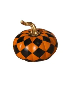 Halloween Kürbis Orange-schwarz Kariert