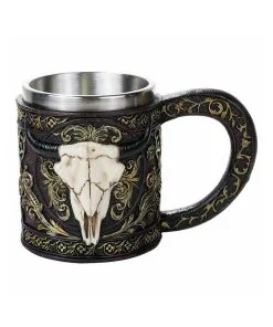 Bierkrug Mit Gehörntem Stierschädel