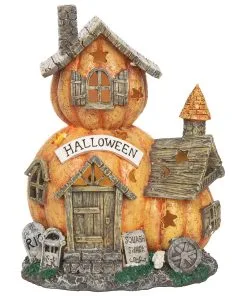 Beleuchtetes Halloween Kürbis Haus 28cm