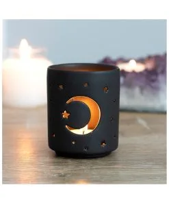 Mond & Sterne Teelichthalter -Halloween Geschaft mystischer mond teelichthalter mystical moon tealight holder halloween tischdeko gothic dekoration 50819 03