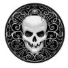 Totenkopf Pappteller Halloween 8 St. -Halloween Geschaft pappteller mit totenkopf halloween partygeschirr schwarze pappteller mit skull 21341