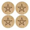 Untersetzer Mit Pentagramm 4 St. 1 Untersetzer Mit Pentagramm 4 St. -Halloween Geschaft pentagramm untersetzer pentagram.coaster gothic homeware halloween homeware 52809 01