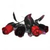 Schwarz/rote Rosen Set -Halloween Geschaft rosen set schwarz rot kuenstliche rosen unechte blumen schwarze rose rote rose dunkle rosen duestere blumen stoffblumen set rosen aus stoff stoffblumen 21339