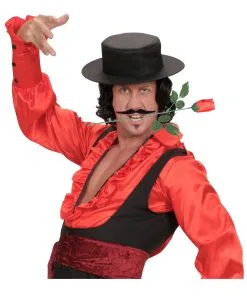 Rote Deko Rose Mit Stiel -Halloween Geschaft rote rose mit stiel red rose with stalk kostuemzubehoer 38534 03