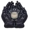 Schwarze Chiromantie-Hände Teelichthalter -Halloween Geschaft schwarze handlese haende kerzenhalter schwarze chiromantie haende teelichthalter 51059 01