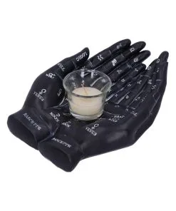 Schwarze Chiromantie-Hände Teelichthalter 10 Schwarze Chiromantie-Hände Teelichthalter -Halloween Geschaft schwarze handlese haende kerzenhalter schwarze chiromantie haende teelichthalter 51059 02