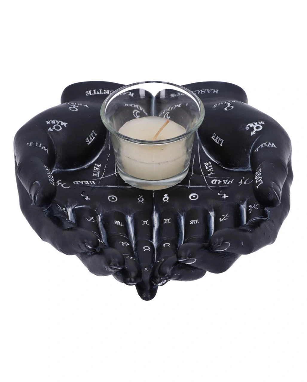Schwarze Chiromantie-Hände Teelichthalter 5 Schwarze Chiromantie-Hände Teelichthalter – Bild 3