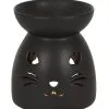 Schwarze Katze Duftöl Brenner -Halloween Geschaft schwarze katze duftoel lampe black cat cut out oil burner halloween tischdeko 50804 01