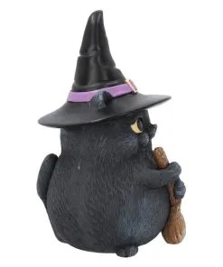 Schwarze Katze Mit Besen & Hexenhut 13 Schwarze Katze Mit Besen & Hexenhut -Halloween Geschaft schwarze katze mit hexenhut black cat with witch hat and broom gothic figur geschenkartikel 39255 06