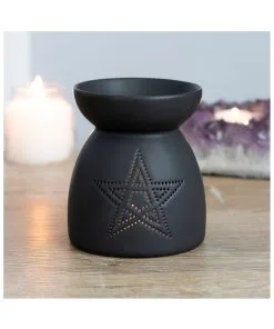 Schwarzer Pentagramm Duftöl Brenner -Halloween Geschaft schwarze pentagram duftoel lampe schwarzer pentagram duftoel brenner black pentagram fragrance oil lamp 50641 03