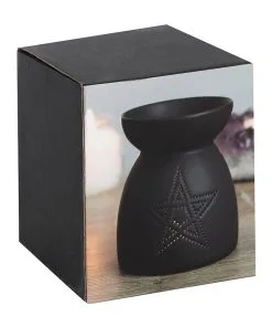 Schwarzer Pentagramm Duftöl Brenner -Halloween Geschaft schwarze pentagram duftoel lampe schwarzer pentagram duftoel brenner black pentagram fragrance oil lamp 50641 04