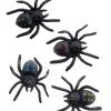 Schwarze Spinnen Mit Saugnapf 4 Stück -Halloween Geschaft schwarze spinnen mit saugnapf black spiders with suction cup halloween deko 52822 01