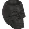 Schwarzer Totenschädel Duftöl Teelichthalter -Halloween Geschaft schwarzer totenkopf duftoel teelichthalter schwarzer totenschaedel duftoel halter black skull oil burner tealight holder 50821 01