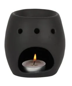 Schwarzer Totenschädel Duftöl Teelichthalter -Halloween Geschaft schwarzer totenkopf duftoel teelichthalter schwarzer totenschaedel duftoel halter black skull oil burner tealight holder 50821 03