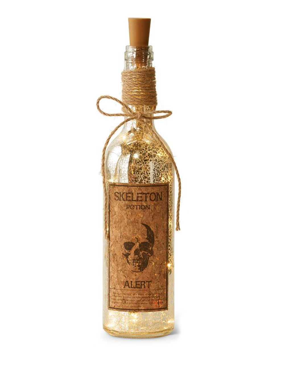 Skelett Trank Silberglas Flasche Mit LED 3 Skelett Trank Silberglas Flasche Mit LED