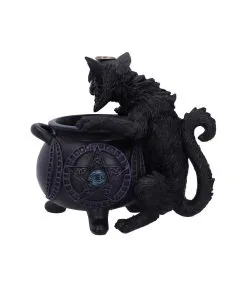 Spite's Hexenkessel Backflow Räucherkegelhalter -Halloween Geschaft spites hexenkessel raeucherkegelhalter gothic und halloween wohnungsdeko cat with cauldron backflow incense burner 51792 2
