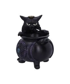 Spite's Hexenkessel Backflow Räucherkegelhalter -Halloween Geschaft spites hexenkessel raeucherkegelhalter gothic und halloween wohnungsdeko cat with cauldron backflow incense burner 51792 3