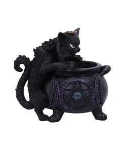 Spite's Hexenkessel Backflow Räucherkegelhalter -Halloween Geschaft spites hexenkessel raeucherkegelhalter gothic und halloween wohnungsdeko cat with cauldron backflow incense burner 51792 4