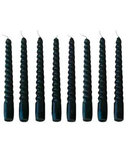 Gedrehte Tafelkerzen Schwarz 8er Pack