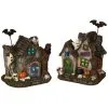 Scary Haunted House Mit LED 17cm -Halloween Geschaft spooky haunted house mit led 17cm geisterhaus halloween deko spukhaus kunststein 54691