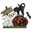 Halloween Kürbis & Katze Standdeko 24cm -Halloween Geschaft spooky katze und kuerbis standdeko 24cm spooky cat and pumpkin plywood decor halloween deko 53032