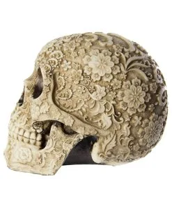 Totenschädel Mit Blütendesign 8 Totenschädel Mit Blütendesign -Halloween Geschaft totenkopf mit bluetendesign totenschaedel dekoration skull with flower design 29106 3