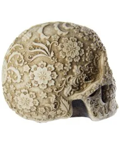 Totenschädel Mit Blütendesign 9 Totenschädel Mit Blütendesign -Halloween Geschaft totenkopf mit bluetendesign totenschaedel dekoration skull with flower design 29106 4