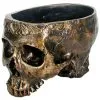 Goldene Totenschädel Pflanzenschale 1 Goldene Totenschädel Pflanzenschale -Halloween Geschaft totenkopf pflanzenschale gold skull planter gothic blumentopf halloween pflanzgefaess 52736