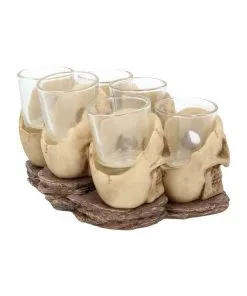 Totenschädel Schnapsglas Set 6 St. -Halloween Geschaft totenkopf schnapsglas set totenschaedel schnapsglaeser skull shot glass set 50743 05