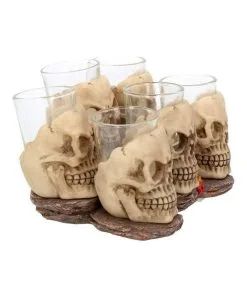 Totenschädel Schnapsglas Set 6 St. -Halloween Geschaft totenkopf schnapsglas set totenschaedel schnapsglaeser skull shot glass set 50743 06