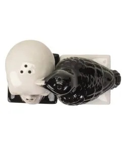 Totenschädel & Rabe Als Salz & Pfefferstreuer -Halloween Geschaft totenkopf und rabe salz und pfefferstreuer skull and raven salt and pepper shaker gothic tischdeko 54743 04